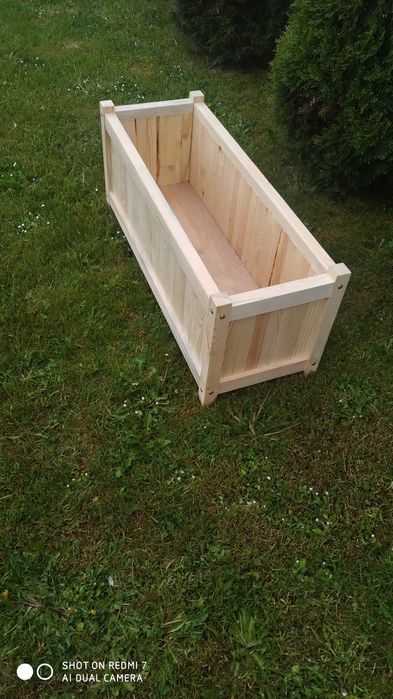 Doniczka drewniana duża