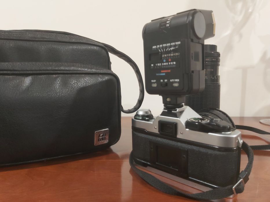 Conjunto fotografia Câmara Canon AE-1