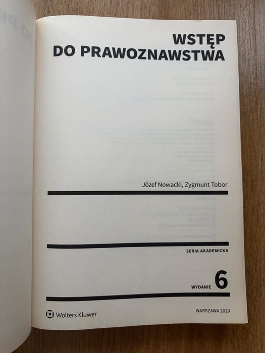 Wstęp do prawoznawstwa , J.Nowacki, Z. Tobor