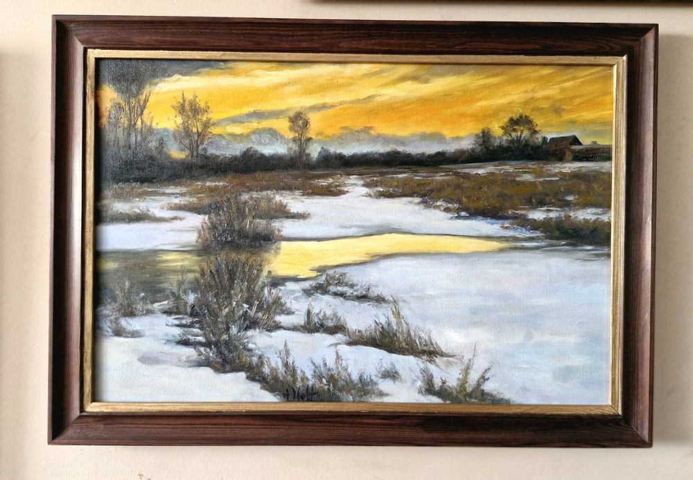 Obraz olejny Pejzaż zimowy