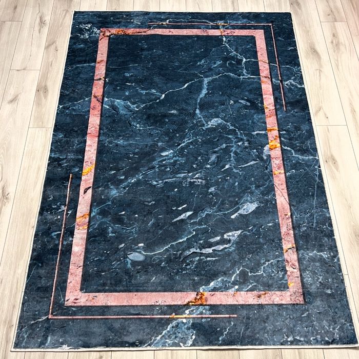 Килим НОВИЙ 1.6х2.3м СІРО-СИНІЙ універсальний прогумований крапками