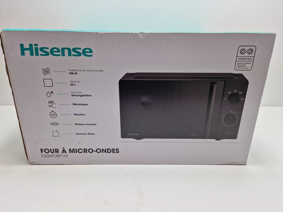 Kuchenka mikrofalowa Hisense H20MOBP1HI 700W 20L czarna 43,4cm