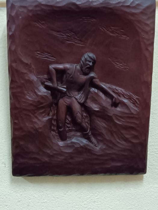 Quadro Luís de Camões folha de madeira b/estado!