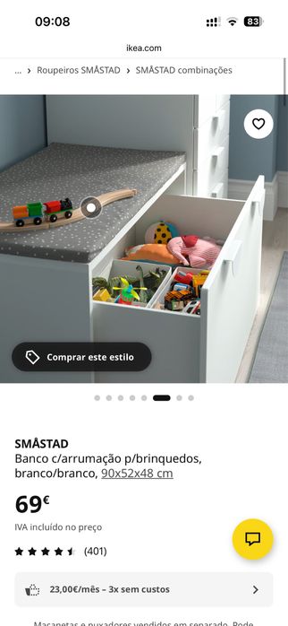Banco de arrumaçao brinquedo Ikea