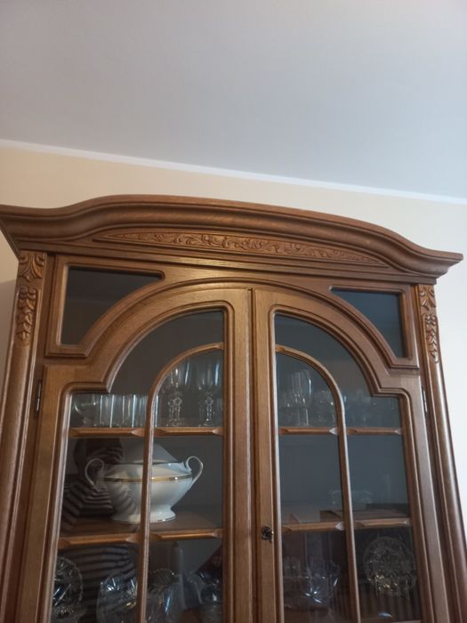 Kredens witryna dębowa