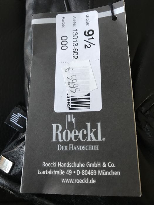Rękawiczki skóra czarne nowe Roeckl 9/1/2