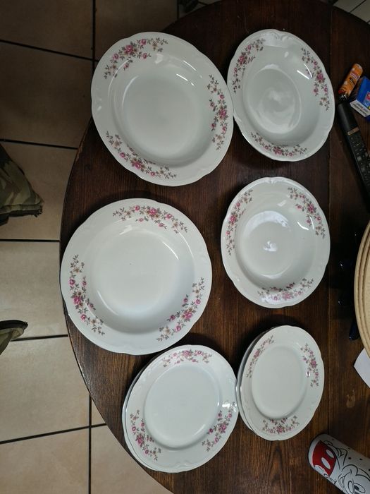 Talerze Włocławek porcelana kwiaty