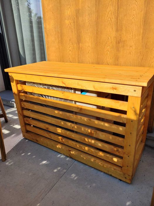 Drewniana donica z plastkiowym wkładem