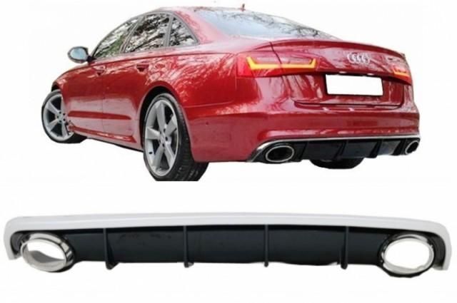 Difusor com Ponteiras Audi A6 4G (2011 a 2015) Look Rs6