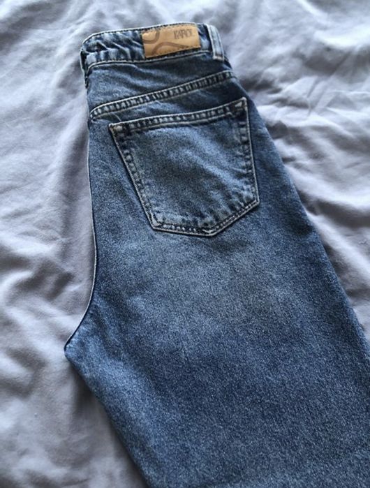 Джинси mom сині цупкі на осінь