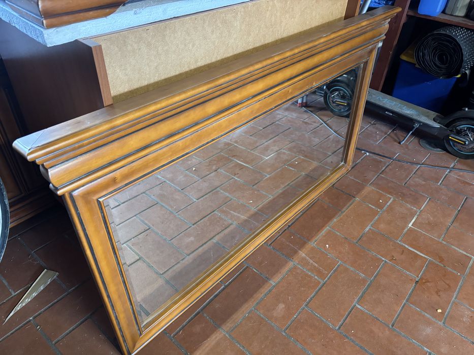 Drewniane Meble Komplet Komoda Szafka RTV Witrynka Lustro