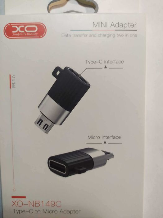 XO Adapter USB Typ C do Micro USB  czarny