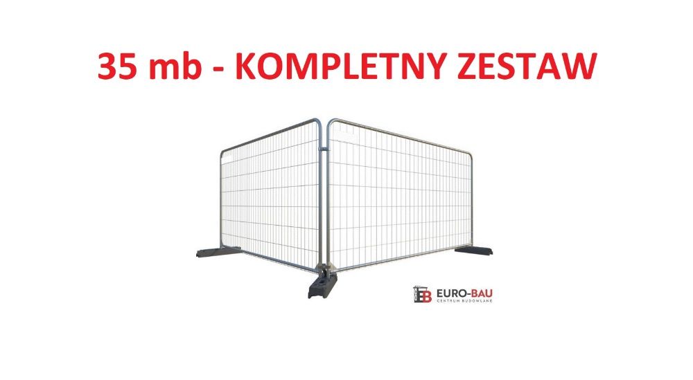 Ogrodzenie budowlane tymczasowe przestawne panel ażurowy owalny ZESTAW