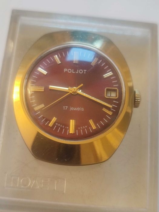 piekny BORDOWY POLJOT w zlocie - sprawny w pudelku