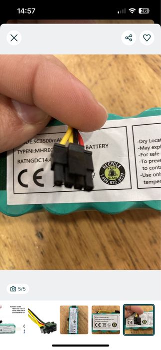 Bateria 14.4V 3500mAh aspirador Midea Kitfort Haier Panda Ecovacs