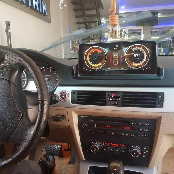 Tela BMW E90 E91 E92 E93 + Idrive Android 14 com Carplay (Novo)