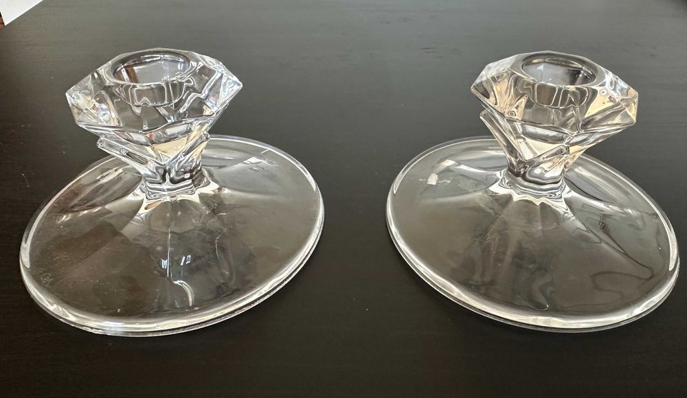 Par de castiçais em cristal d´Arques, novos.