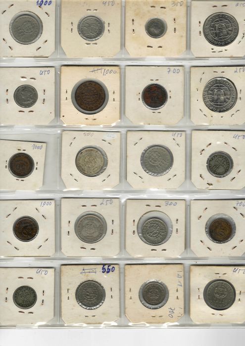 Lote de Moedas Antigas Angola Portuguesa 1927-1971 (20 moedas)