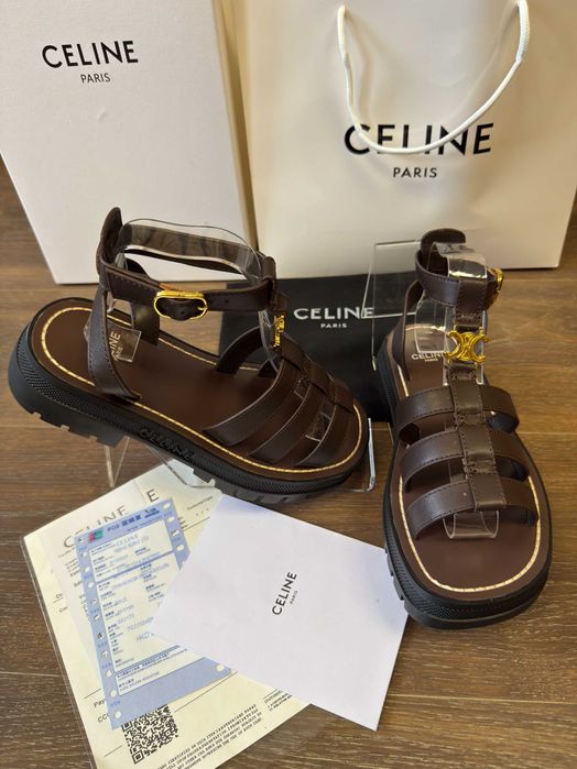 Босоножки/Босоніжки Gladiator Celine Clea Triomphe Coffee /Chocolate/Сандалі Селіне/Гладіатори Celine