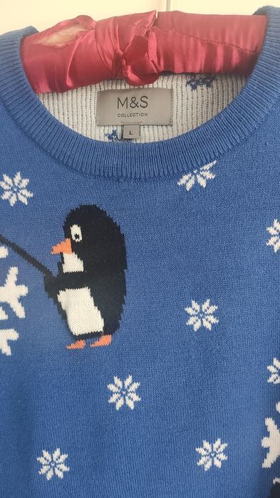 Zabawny sweter w pingwiny