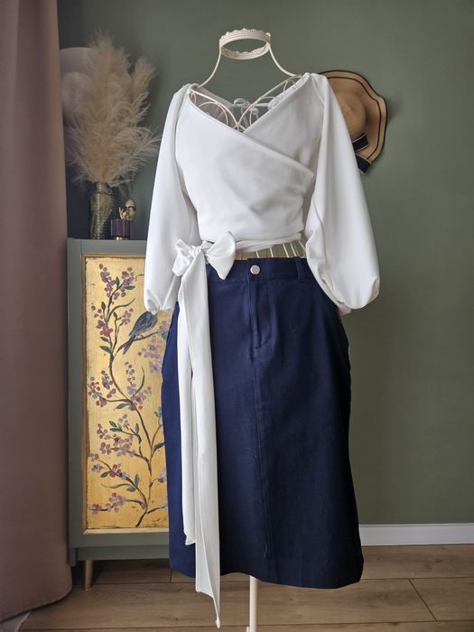 Elegancka Spódnica damska Ołówkowa Lauren Ralph Lauren Premium Granato