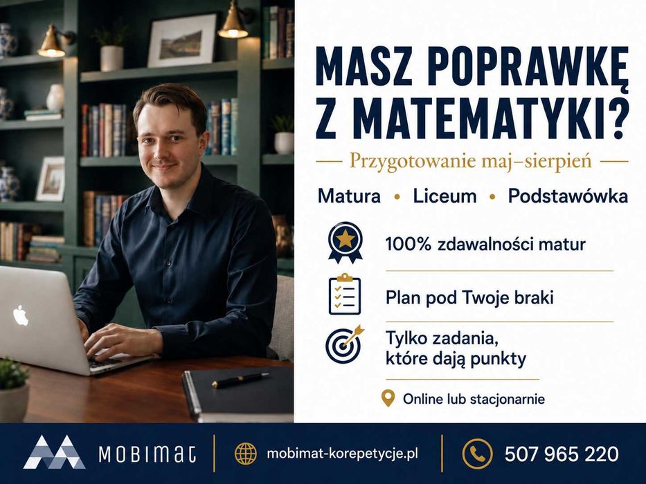 Korepetycje matematyka Dzierżoniów | Poprawki, matura, E8, zaległości, liceum, podstawówka