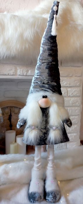 Новорічний гном на ніжках, скандинавський гном, гном під ялинку