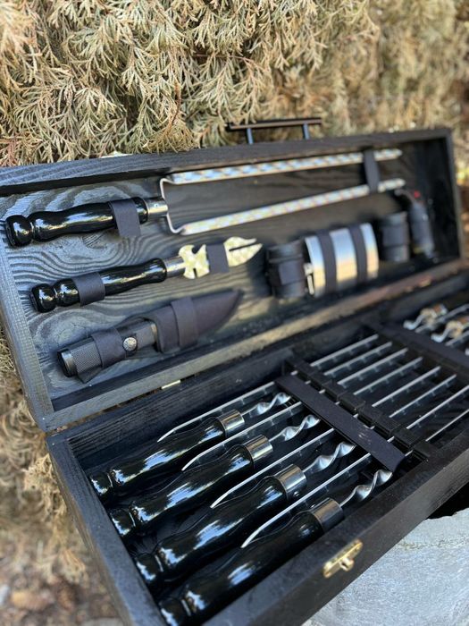 Шампури у кейсі футлярі на подарунок чоловіку, кума, брату, тестюф