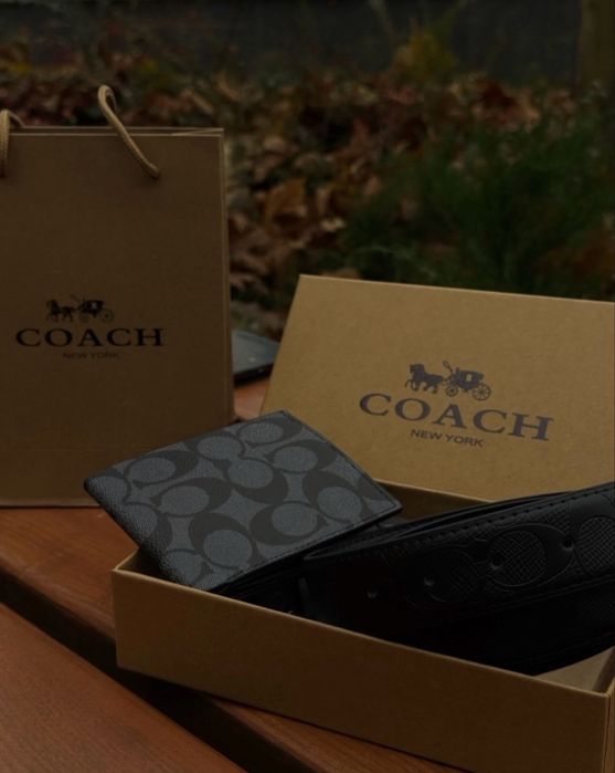Набір Coach Ремень + Кошельок Чудовий Подарунок