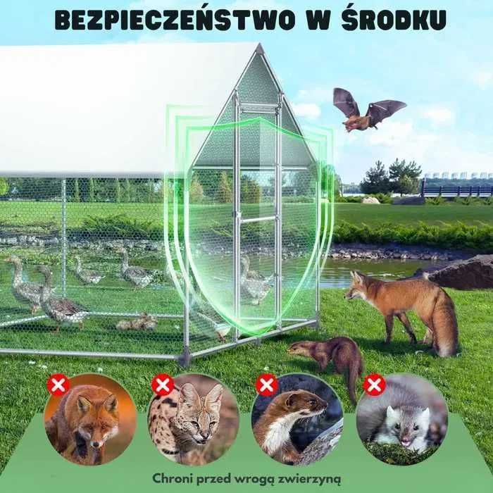 Woliera Dla zwierząt Kur Kaczek Króliki Zagroda Wybieg 3x2/3x3/3x6/3x8