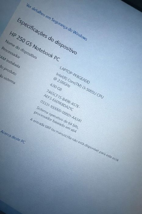 Portátil, Laptop, Notebook HP 250 G5 – Core i3-5005U