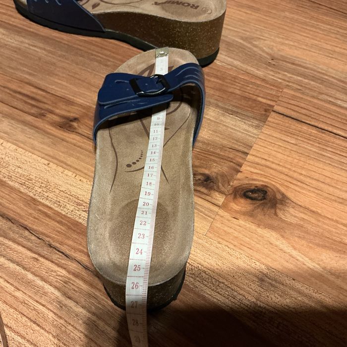 Granatowe klapki,koturn,klapki