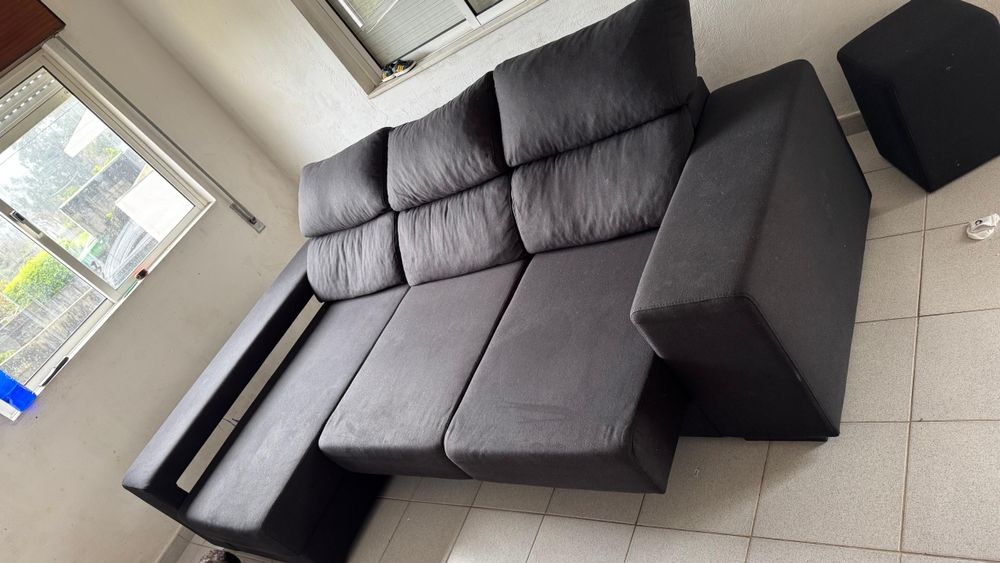 Sofá retratil chaise long reclinável