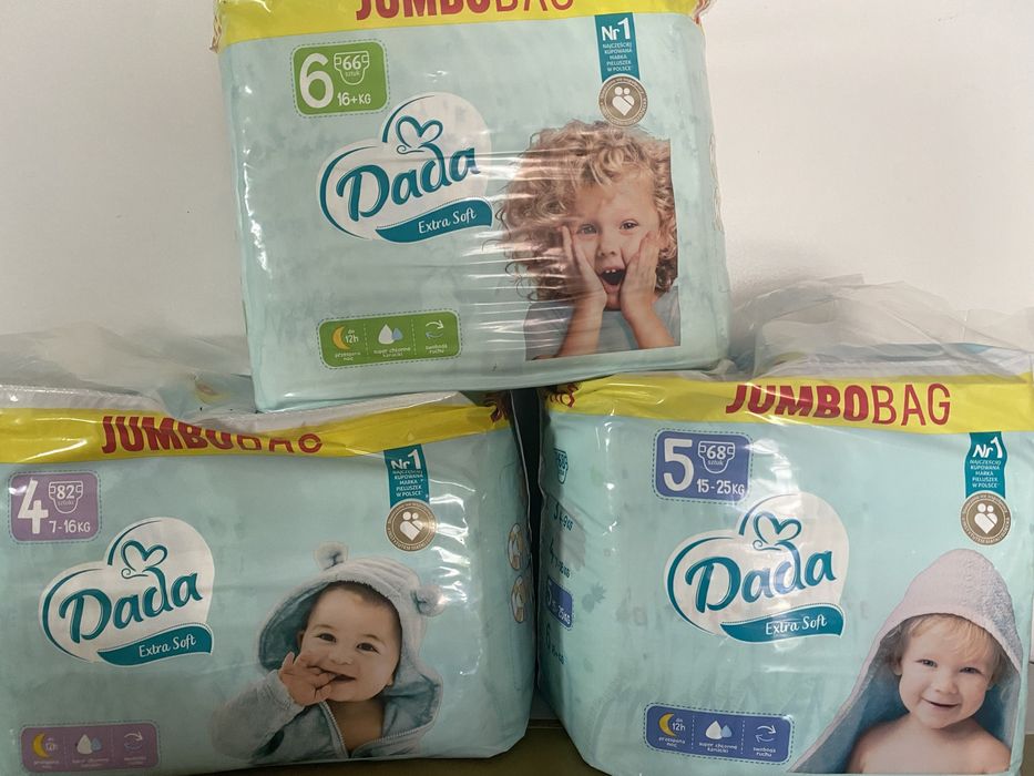 Памперси DADA Extra Care 3 4 5 6, jumbobag 4,5