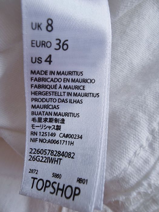 Bluzka biala,krótka"Topshop".