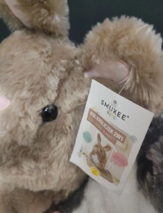 Królik zając maskotka kocyk 2w1 chomik nowy prezent przytulanka