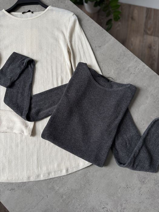 Лонг лонгслів на пальчик молочний zara s m / лонгслив