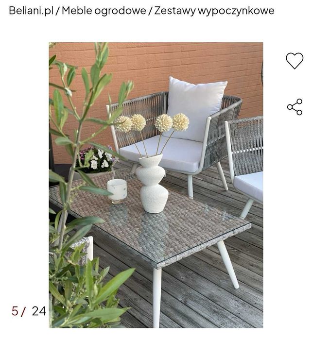 Meble ogrodowe Beliani