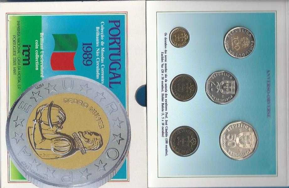 PORTUGAL COLEÇÃO ESCUDOS BNC CARTEIRA 1989