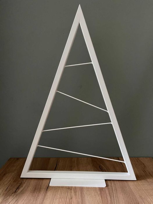 Ozdoba świąteczna metalowa – biała choinka 62,5 cm