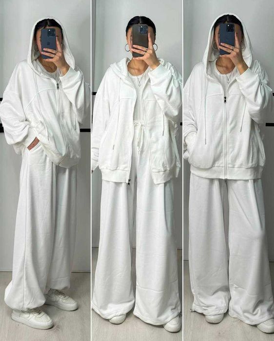 Жіночий спортивний костюм оверсайз двунитка зіп кофта і штани затяжки