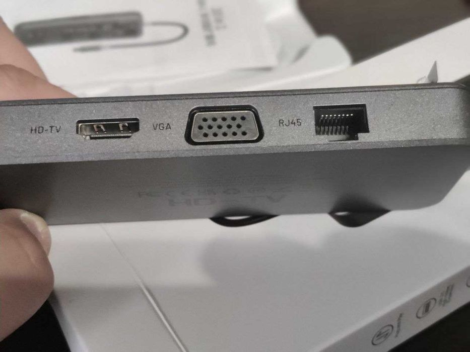 Док станция USB-С Hub Asometech SW10V-PRO 10-IN-1 VGA HDMI RJ45 USB ...