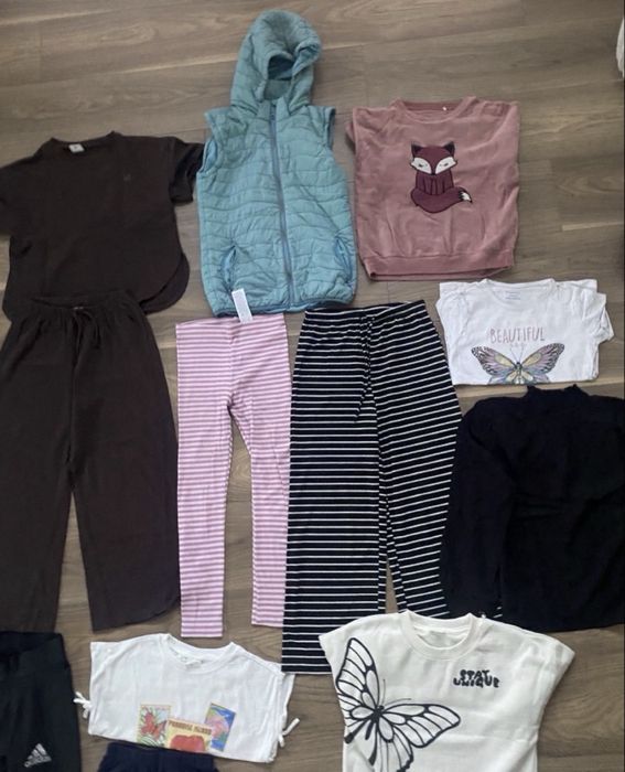 Zestaw 134 140 bluzy koszulki spodnie bluzki