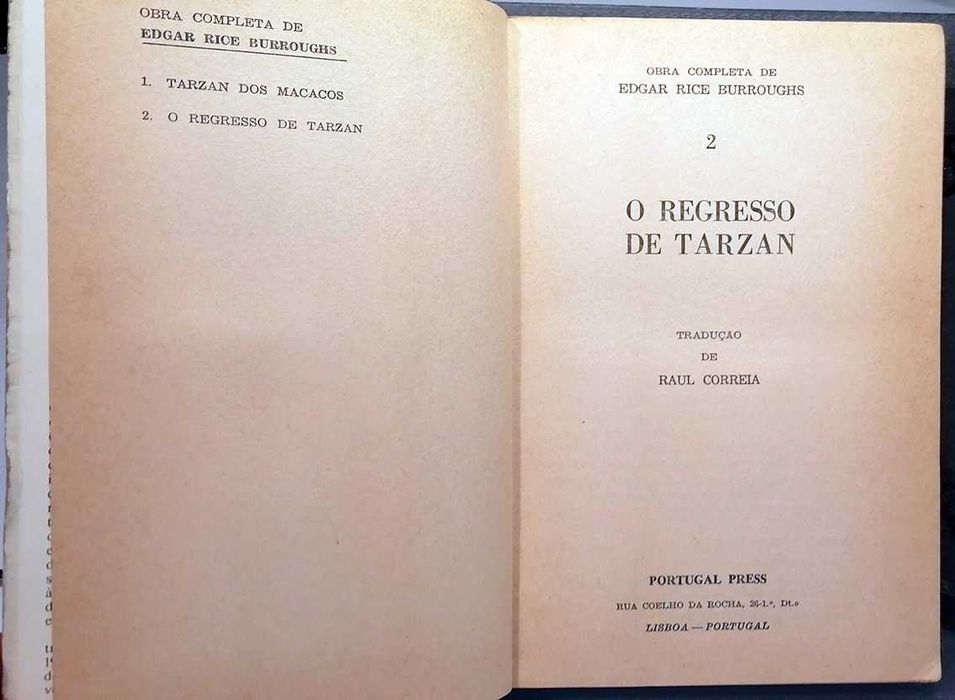 O Regresso de Tarzan, de Edgar Rice Burroughs