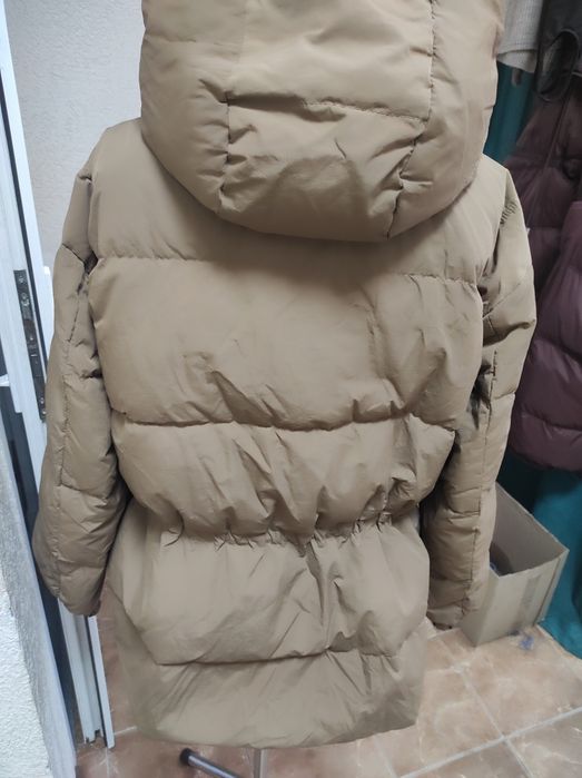 Шоколадний натуральний пуховик