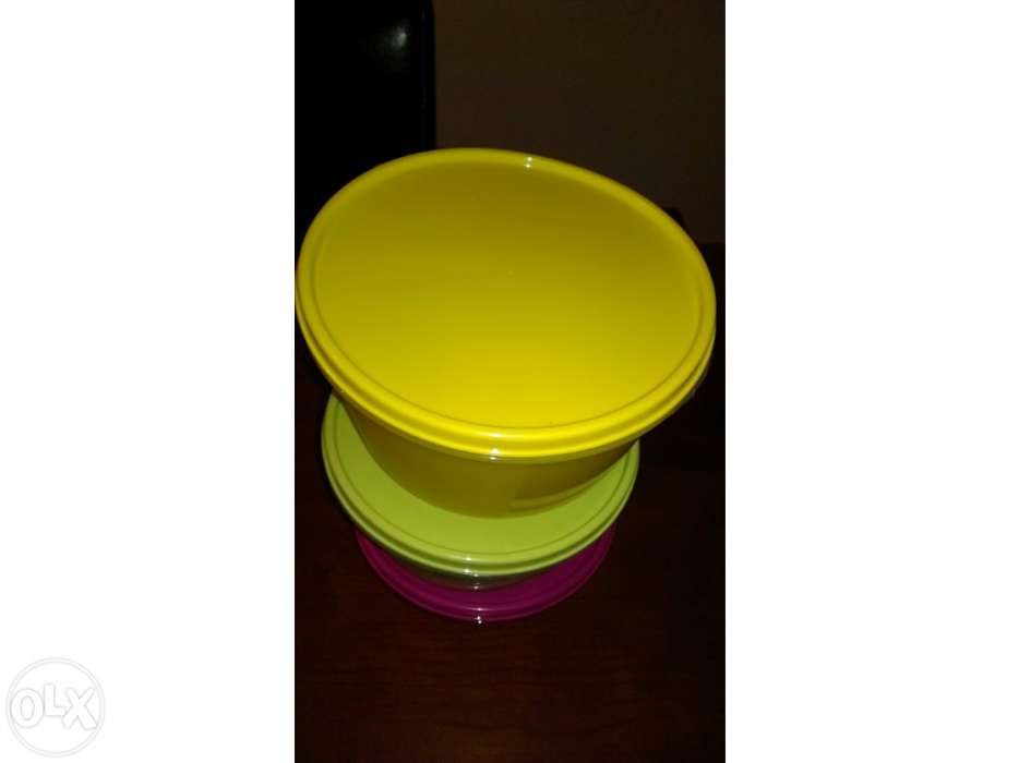 tupperware 3 tigelas espaciais capacidades:1l/1,5l/2l