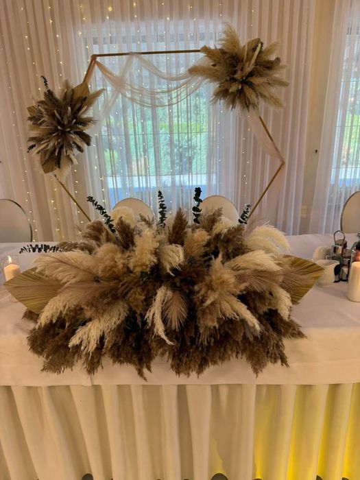 Dekoracja wesele boho pampasy