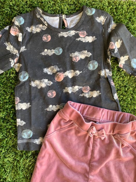 Camisola e calça em veludo