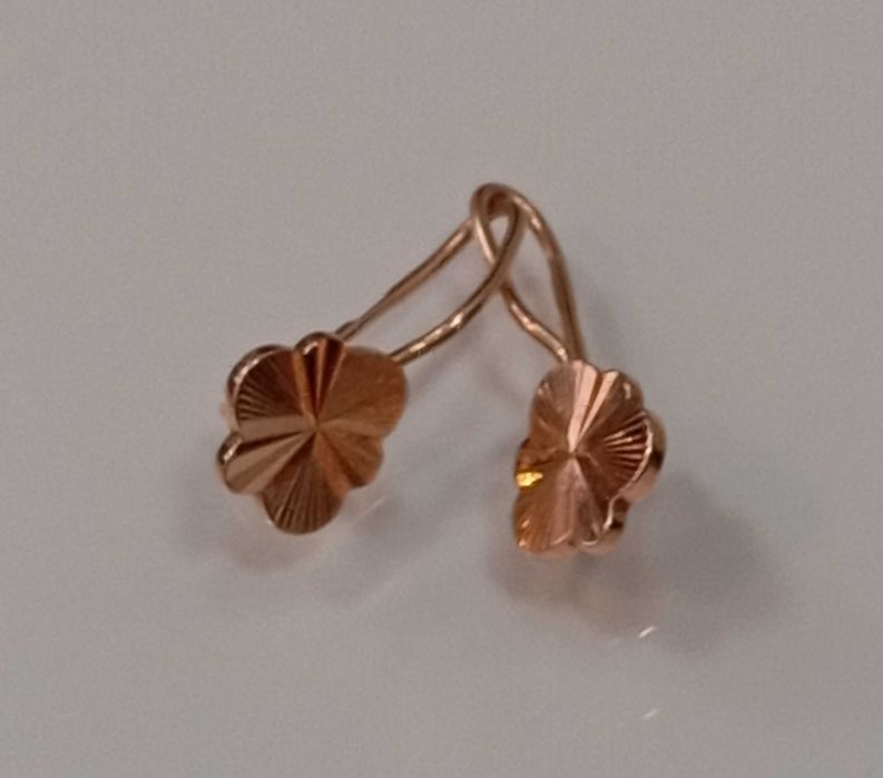 Złote kolczyki 583 3g 2cm / Nowy Lombard / Bytom