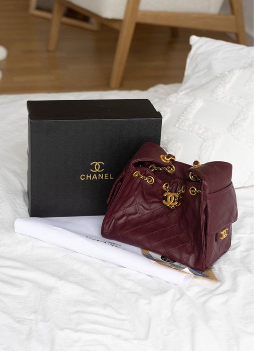 Сумка Chanel бордова велика сумка